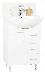 KIT BASE AND WASHBASIN SERIES 005, WITH DRAWERS, ECO 55 WHITE