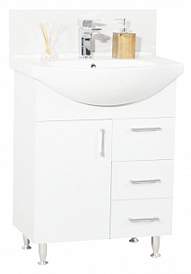 KIT BASE AND WASHBASIN SERIES 005, WITH DRAWERS, ECO 65 WHITE