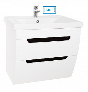 BASE AND WASHBASIN SERIES 730, 60CM, SUSPENDED WITH DRAWERS, RUSTIC WHITE