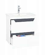 KIT MDF BASE AND WASHBASIN, SERIES 056 50CM, SUSPENDED WITH DRAWERS, WHITE ANTHRACIT_1