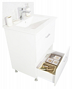 KIT BASE AND WASHBASIN, SERIES 067, with drawers, 70CM, WHITE_2
