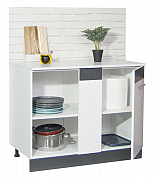 Bottom corner kitchen cabinet SARONA 100cm left/right, chipboard, WHITE/ANTHRACIT_1
