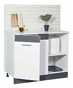 Bottom corner kitchen cabinet SARONA 100cm left/right, chipboard, WHITE/ANTHRACIT_3