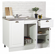 BOTTOM KITCHEN CABINET SQUARE 120CM WITH DRAWER, MDF, WHITE_1