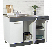 Bottom kitchen cabinet SARONA 120cm WITH DRAWER, chipboard, WHITE/ANTHRACIT_1