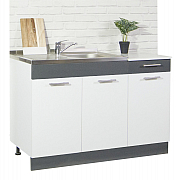 Bottom kitchen cabinet SARONA 120cm WITH DRAWER, chipboard, WHITE/ANTHRACIT_0