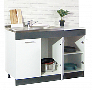 Bottom kitchen cabinet SARONA 120cm, chipboard, WHITE/ANTHRACIT_1