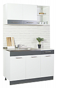 Hang up kitchen cabinet SARONA 120cm, chipboard, WHITE/ANTHRACIT_3