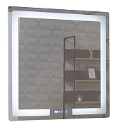 MIRROR WITH LED LIGHTING, DEFOG FUNCTION, CLOCK AND THERMOMETER, MD1, 80*80CM_0