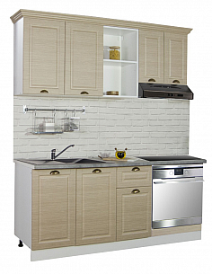 KITCHEN set 180.01CM with drawer, MDF FRONT, beech