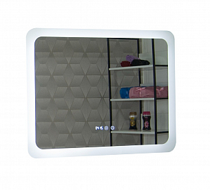 MIRROR WITH LED LIGHTING, DEFOG FUNCTION, CLOCK AND THERMOMETER, MD2, 80*60CM