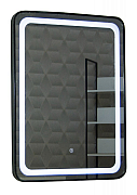 Mirror with LED lighting and touch switch, MD3, 60*80cm, black frame_0