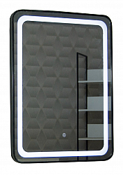 Mirror with LED lighting and touch switch, MD3, 60*80cm, black frame