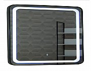 Mirror with LED lighting and touch switch, MD3, 80*60cm, black frame_0