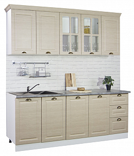 MDF Kitchen cabinet set SQUARE 200.02cm, beech