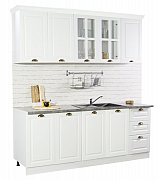 MDF Kitchen cabinet set SQUARE 200.02cm, rustic white_0