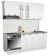 MDF Kitchen cabinet set SQUARE 200cm, rustic white_0