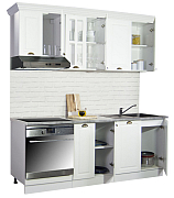 MDF Kitchen cabinet set SQUARE 200cm, rustic white_1