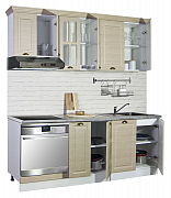 MDF Kitchen cabinet set 200cm, rustic beech_1