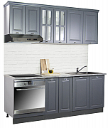 MDF Kitchen cabinet set SQUARE 200cm, anthracit_0