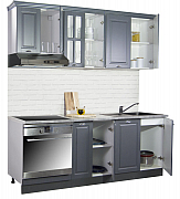 MDF Kitchen cabinet set SQUARE 200cm, anthracit_1
