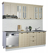 MDF Kitchen cabinet set 220cm, rustic beech_0