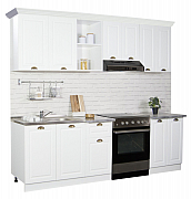KITCHEN set 240CM with drawer, MDF FRONT, rustic WHITE_0