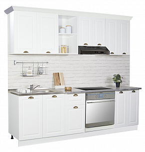 KITCHEN set 240.01CM with drawer, MDF FRONT, rustic WHITE