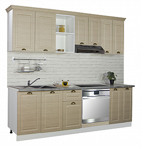 KITCHEN set 240.01CM with drawer, MDF FRONT, beech