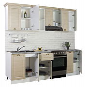 KITCHEN set 240CM with drawer, MDF FRONT, beech_1
