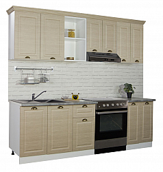 KITCHEN set 240CM with drawer, MDF FRONT, beech