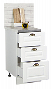 BASE CABINET KITCHEN SQUARE 40 CM WITH DRAWERS MDF WHITE_1
