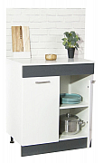 Bottom kitchen cabinet SARONA 60cm, chipboard, WHITE/ANTHRACIT_1