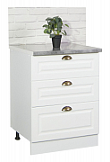 BASE CABINET KITCHEN SQUARE 60 CM WITH DRAWERS MDF WHITE_0
