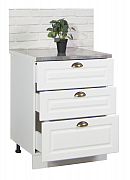 BASE CABINET KITCHEN SQUARE 60 CM WITH DRAWERS MDF WHITE_1