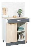 Bottom kitchen cabinet SARONA 60cm with drawer, chipboard, SONOMA/ANTHRACIT_1