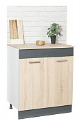 Bottom kitchen cabinet SARONA 60cm, chipboard, SONOMA/ANTHRACIT_0