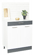 Bottom kitchen cabinet SARONA 60cm with drawer, chipboard, WHITE/ANTHRACIT_0