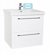 MDF Base and washbasin, series 754, 70cm, suspended with drawers, WHITE_0