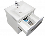 MDF Base and washbasin, series 754, 70cm, suspended with drawers, WHITE_1