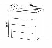 MDF BASE AND WASHBASIN KIT, SERIES 754–80CM,SUSPENDED WITH DRAWERS, WHITE_4
