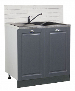 BASE CABINET KITCHEN SQUARE 80 CM WITH DOORS MDF ANTHRACIT