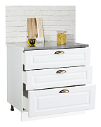 BASE CABINET KITCHEN SQUARE 80 CM WITH DRAWERS MDF WHITE_1