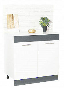 Bottom kitchen cabinet SARONA 80cm, chipboard, WHITE/ANTHRACIT