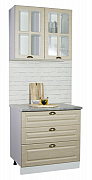 BASE CABINET KITCHEN SQUARE 80 CM WITH DRAWERS MDF RUSTIC BEECH_2