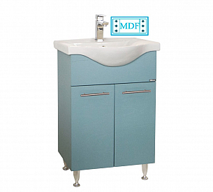 MDF BASE AND WASHBASIN SERIES 153, 55CM, RUSTIC BLUE