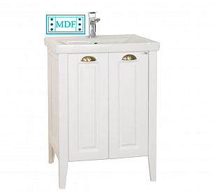 MDF BASE AND WASHBASIN, SERIES 702, 60CM, RUSTIC WHITE
