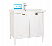 MDF BASE AND WASHBASIN, SERIES 702, 80CM, RUSTIC WHITE_0