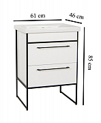 MDF BASE AND WASHBASIN WITH METAL FRAME, SERIES 740, 60CM, WHITE_5