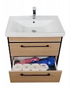 MDF BASE AND WASHBASIN WITH METAL FRAME, SERIES 740, 70CM, BEECH_2